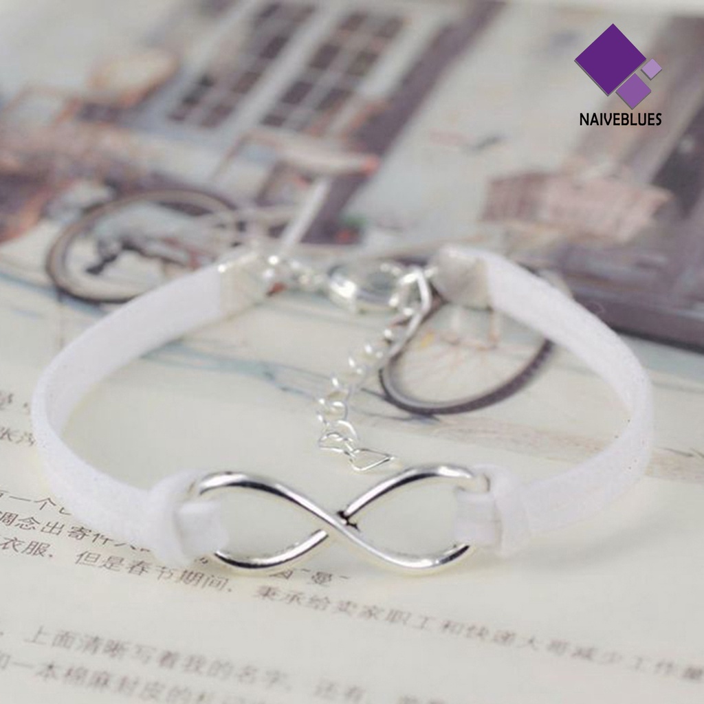 Gelang Rantai Adjustable Desain Infinity 8 Untuk Unisex