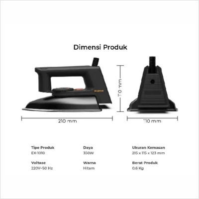 SETRIKA MASPION EX 1010 NON STICK COATING