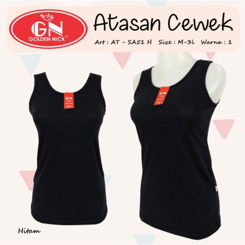 Golden Nick - Tanktop Camisol Wanita SA 51 KATUN Tali Lebar