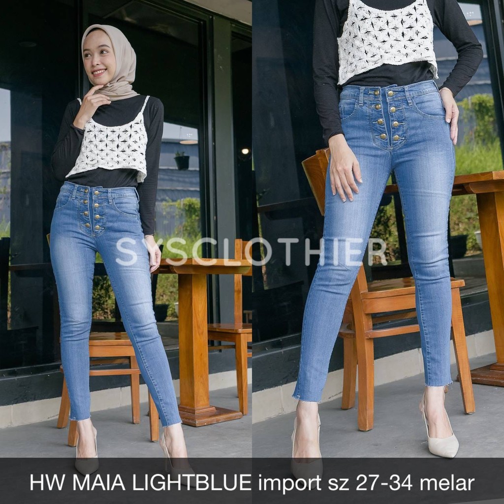 CELANA JEANS WANITA HW MAIA SERIES PREMIUM