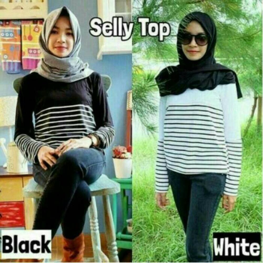 SELLY TOP ✅ STRIPE KOMBINASI KAOS WANITA