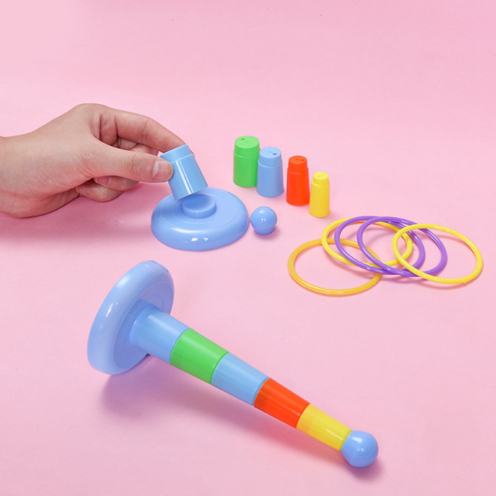 Mainan Lempar Cincin Warna Pelangi Untuk Edukasi Anak