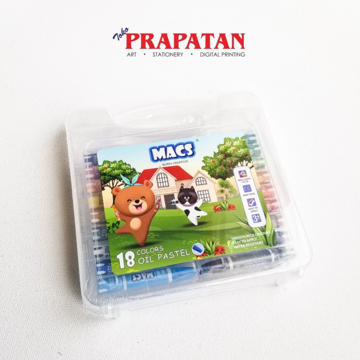 

PASTEL-DRY-OIL- MACS OIL PASTEL 18 WARNA / KRAYON OIL PASTEL -OIL-DRY-PASTEL.
