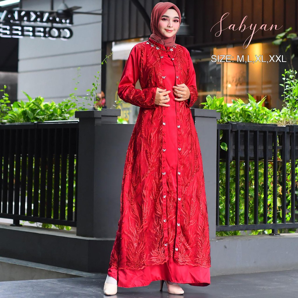 ABAYA TULLE MUTIARA / GAMIS PESTA