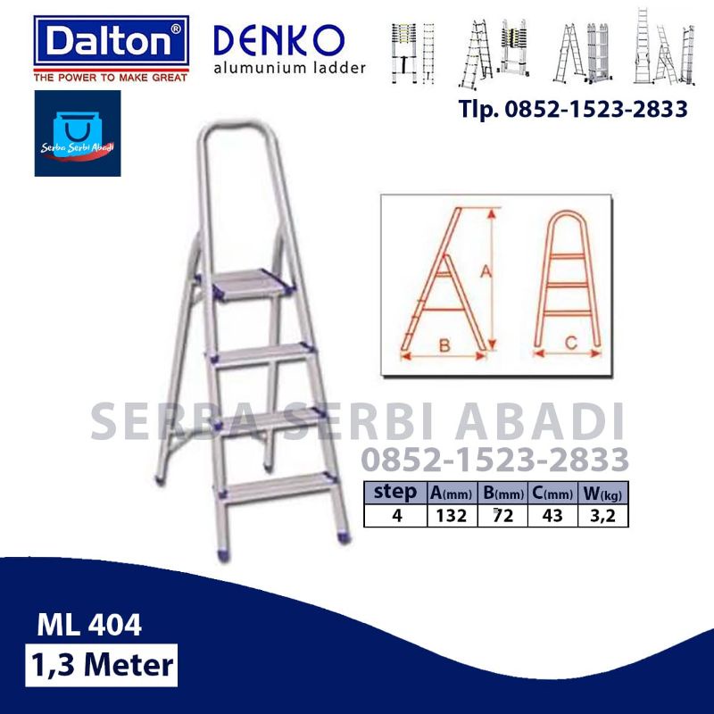 tangga lipat alumunium dalton ml-404 tinggi 1,3 meter