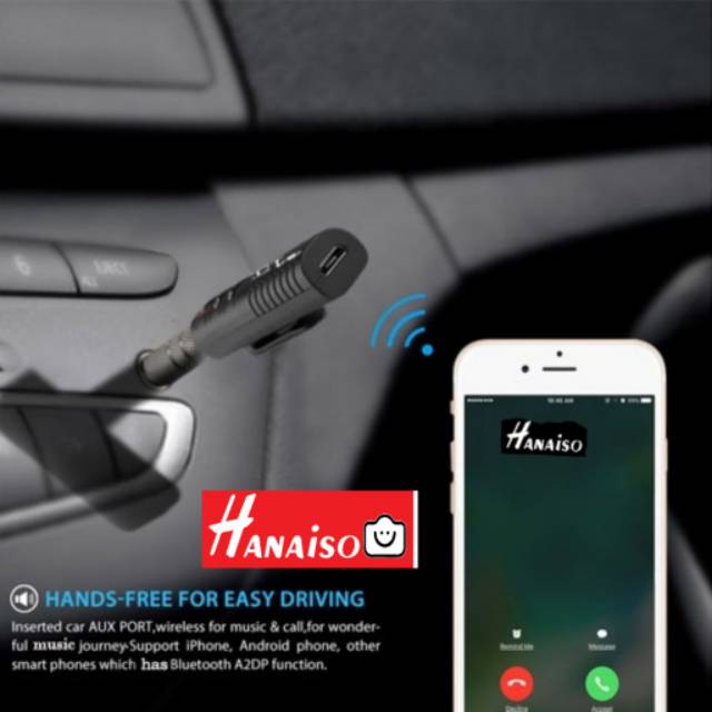 Termurah Medan Hanaiso Bluetooth Receiver V4.2  Wireless Earphone Car Audio Dongle Music Charge Rechargeable