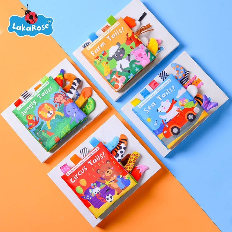 SQUARE TAILS SOFT BOOK | Buku Bantal Bayi | Buku Kain Edukasi Bayi | Soft Book Baby