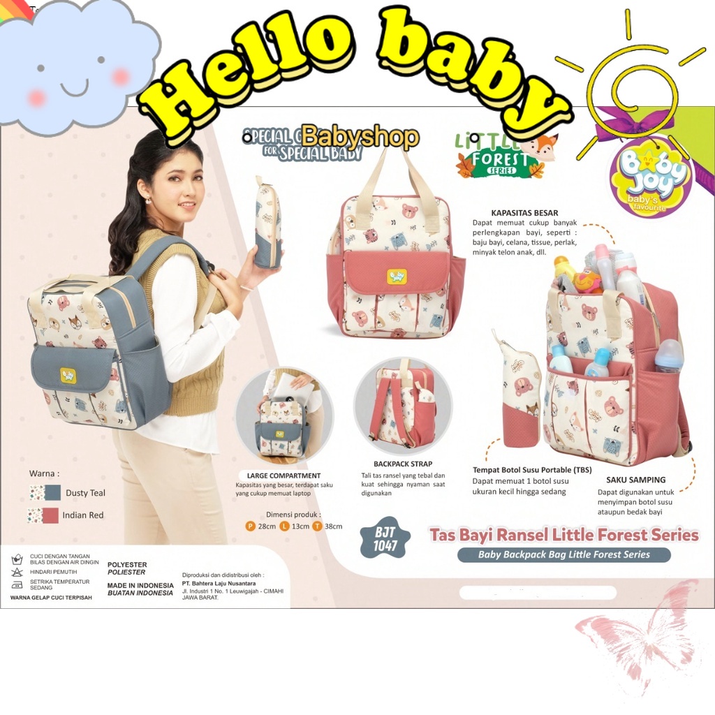 Baby Joy Tas Bayi Besar Ransel Model Annelo Multisaku + TBS Little Forest Series