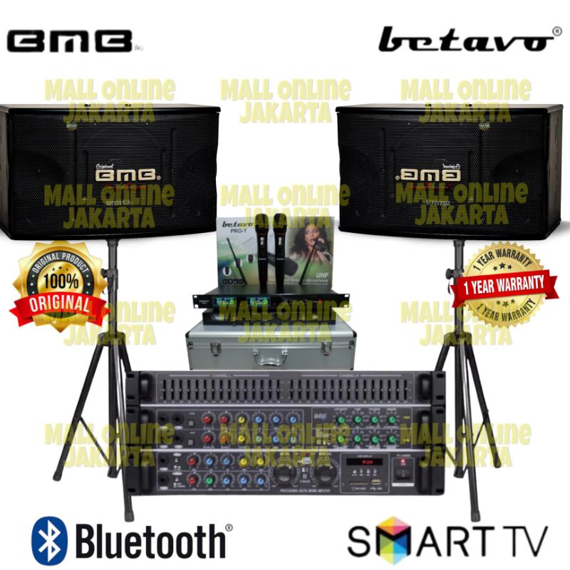 paket bmb 10 inch sound system karaoke original mic wireless