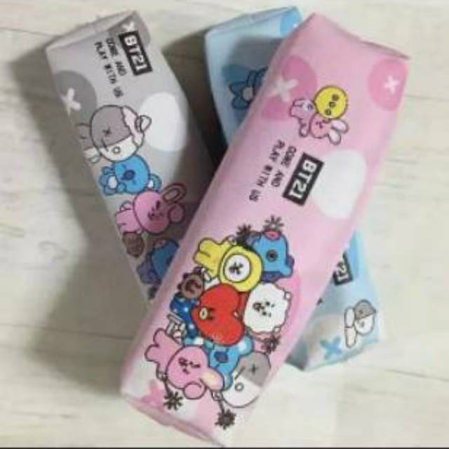 BTS BT21 Kotak ATK Alat Tulis Tempat Pensil Kartun Pencil Case Tepak KPOP K002