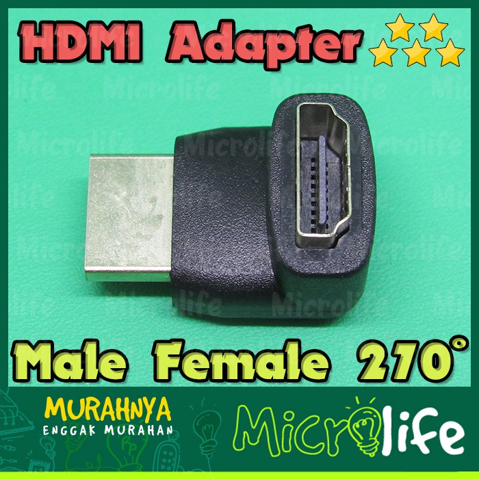 HDMI SIKU 270 DERAJAT DEGREE MALE TO FEMALE CONVERTER