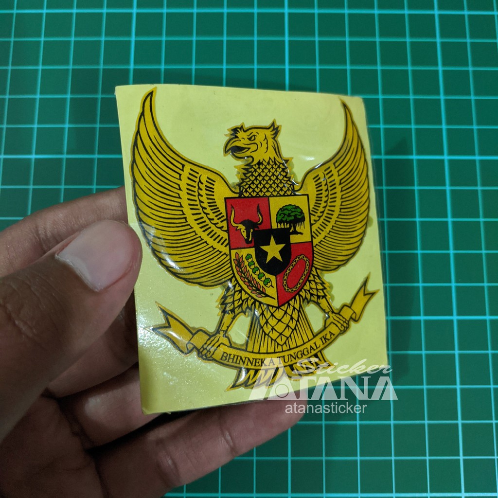 Stiker Timbul Cutting Embos 3D Garuda Pancasila Indonesia  7 x 7 cm Redlective Nyala