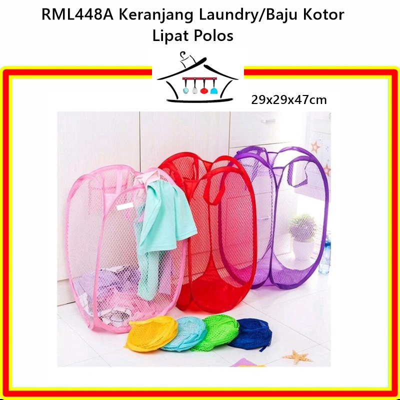 Keranjang Laundry/Keranjang Baju Kotor Lipat Karakter/Polos