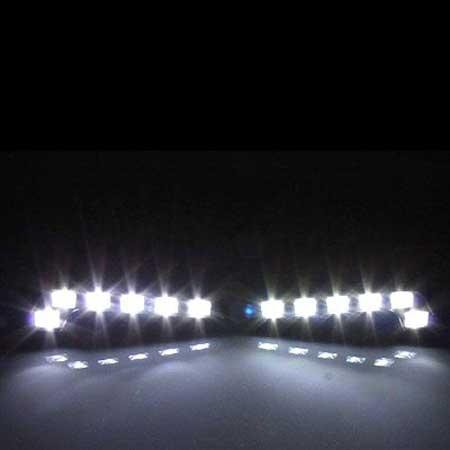 Lampu DRL 6 LED, Model L Dual Chip Supwerwhite Terbaik