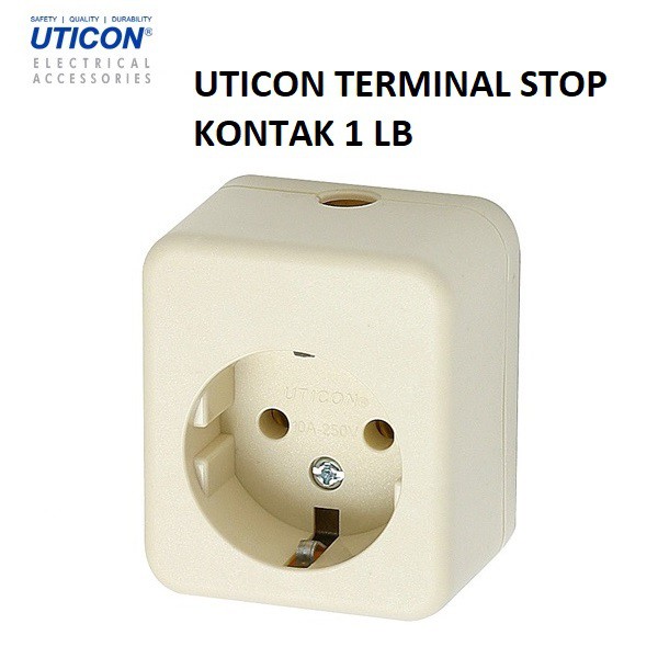 UTICON Stop Kontak 1 Lubang - Terminal Kuningan Colokan Listrik ST 118