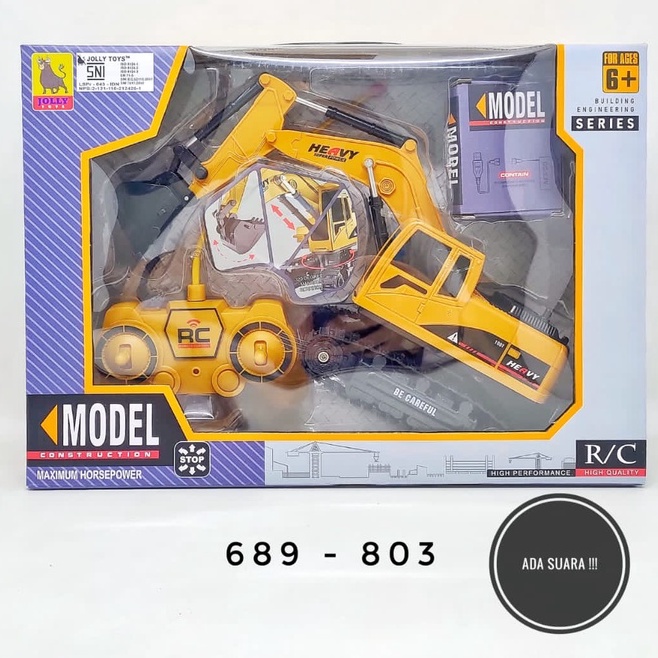 Mobil Remote Control Mobil Remot Excavator Beko 1:24 Fitur Lampu dan Suara RC Truck Digger 6 Channel