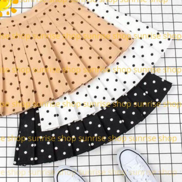 ROK MINI KOREA POLKADOT MINI SKIRT FLARE SKIRT ROK TENIS MINI ROK MURID KOREA