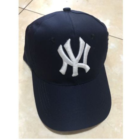 Topi NY New York Topi Baseball Pria Wanita-navy