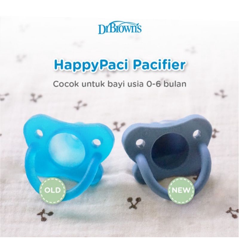 Dr.Brown's HappyPaci Silicone Pacifier (0-6 Months)/Empeng/Dot