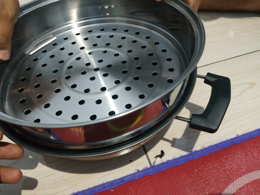 Panci Steamer/ Panci Pengukus Lubang Besar Kukus Stainless Steel 28cm Cooking Pot