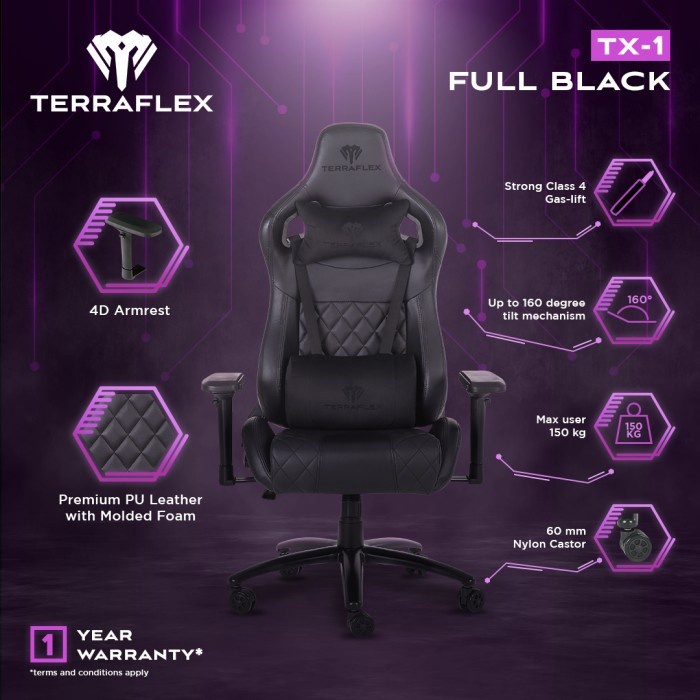 Terraflex TX1 / TX-1 4D Gaming Chair / Kursi Gaming