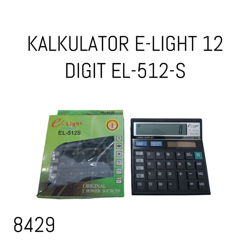 

KALKULATOR E-LIGHT 12 DIGITAL EL-512-S