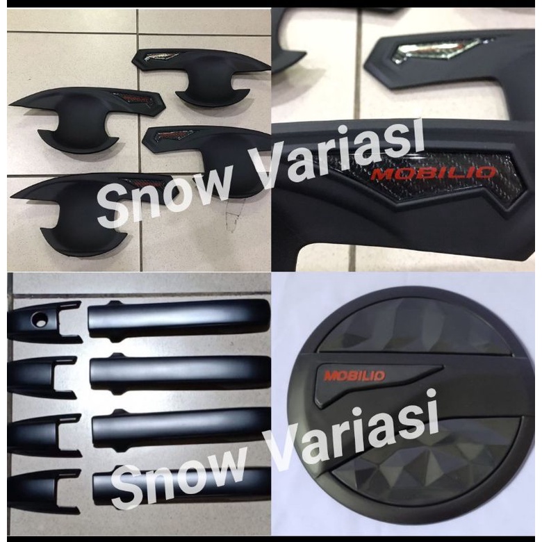 Paket outer handle tank cover mangkok mobilio 2013 2015 hitam doff