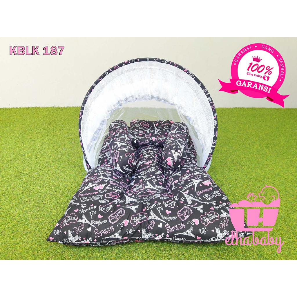 Kasur Bayi Lipat Set Kelambu Elhababy Kblk 187 | Tempat Tidur Bayi Murah | Matras Baby Portable