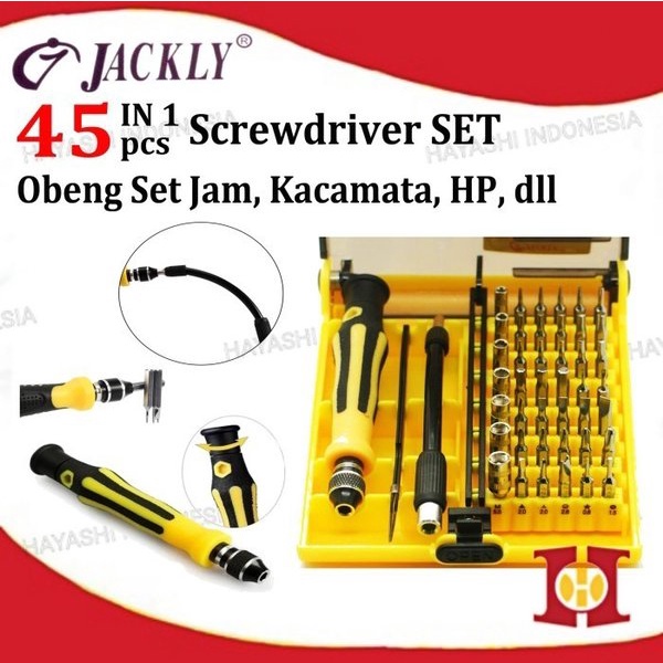 Obeng Set Kotak 45 in 1 Magnet Service Jam Handphone Computer Laptop