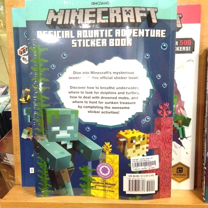 RSPS Minecraft Official Aquatic Adventure Sticker Book Mojang Minecraft