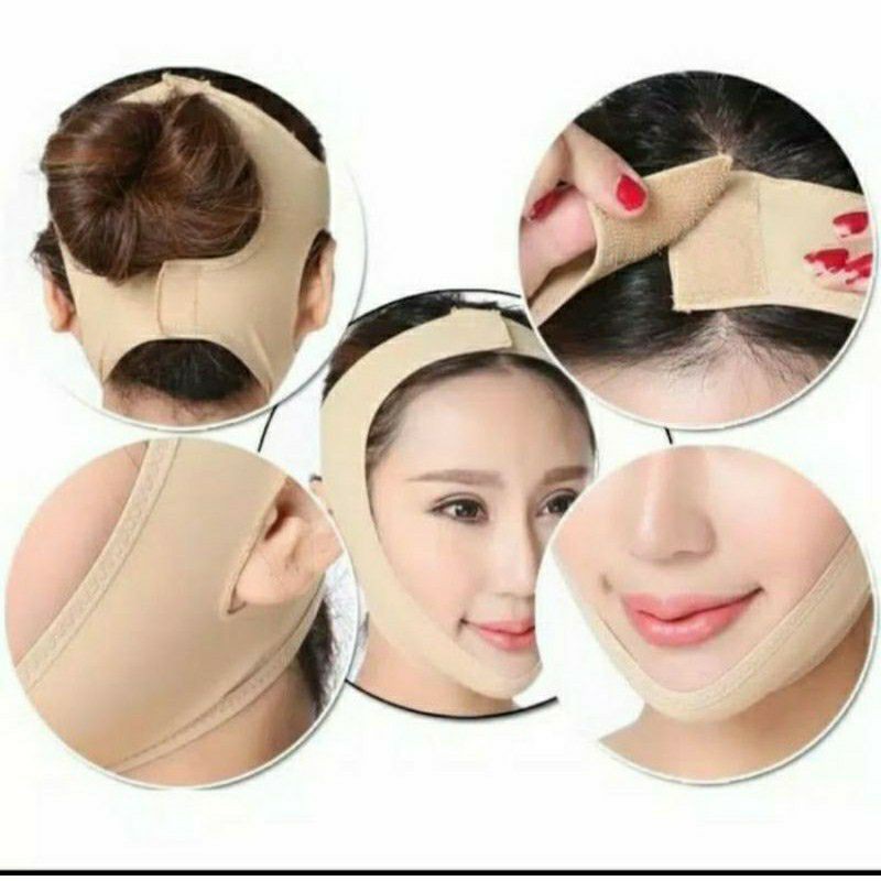 SABUK PENIRUS PIPI 3D SHAPE OVAL FACE SLIMMING BELT DOUBLE CHIN - COKLAT