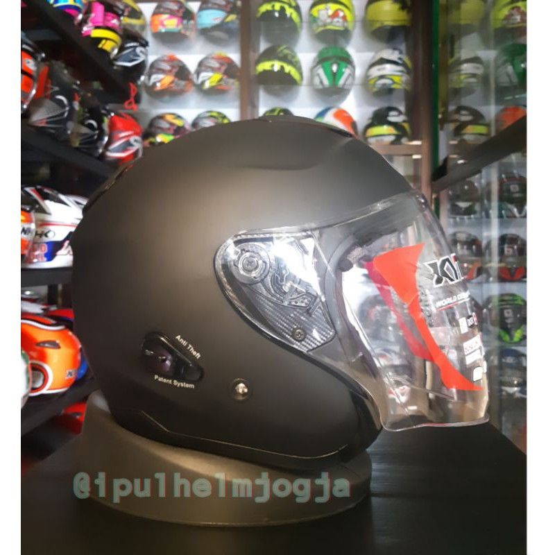 KYT Kyoto R Solid White / Kyoto R Putih Original kyt-Hitam dop