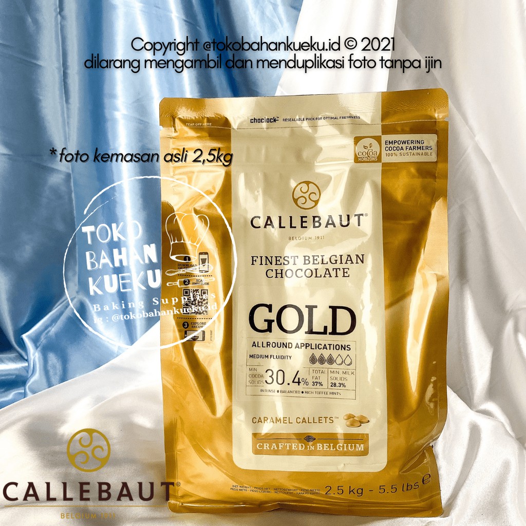 

BARRY CALLEBAUT Gold Caramel Chocolate Couverture Cokelat 500 gr