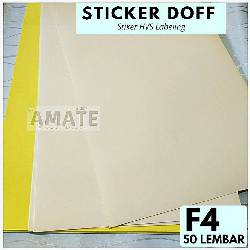 Kertas Stiker/Sticker Label Doff F4 isi 50 Lembar