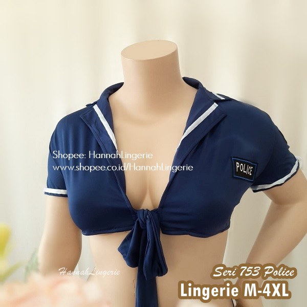 Lingerie Kostum M-3XL Baju Tidur Cantik Hot, Kado Unik Cosplay Lingerie Polisi Police Costume 753