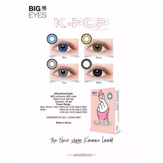 SOFTLENS X2 KPOP NORMAL &amp; MINUS (-0.50 s/d -4.00) BY EXOTICON / Soflens BIG EYES 16 MM