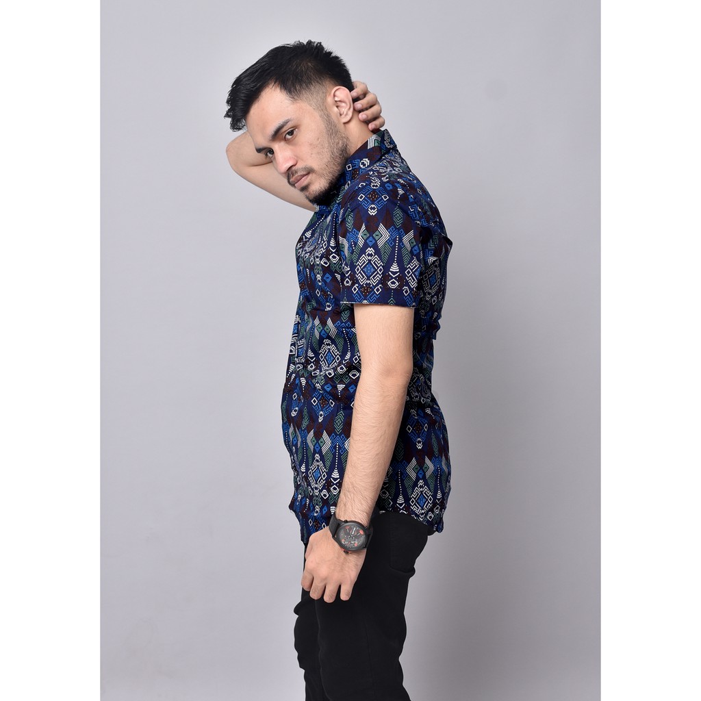 Babedo Kemeja Batik Pria Slim Fit Motif Torpedo Premium Lengan Pendek