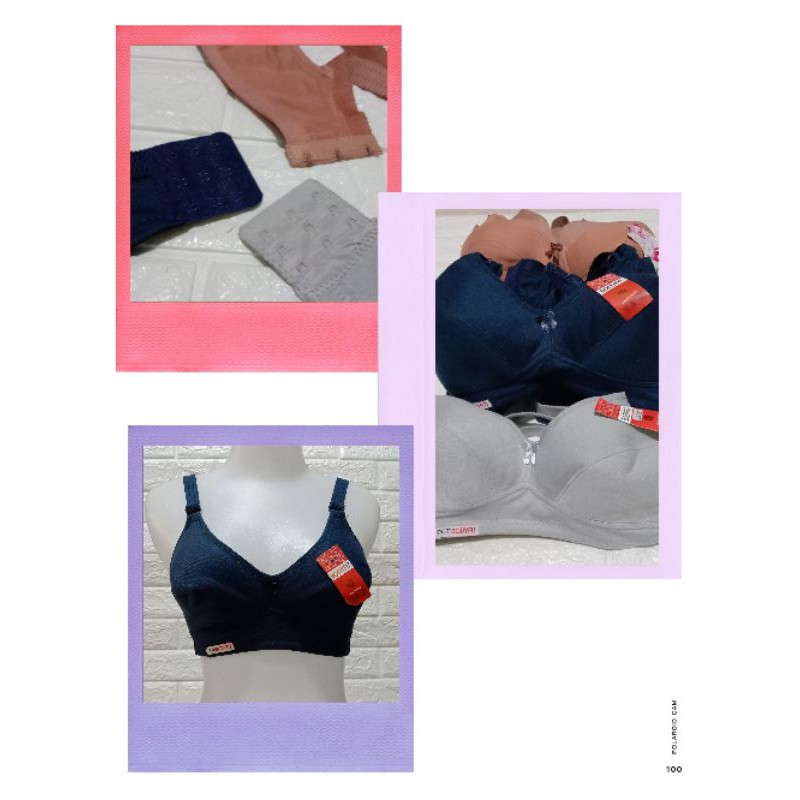 Pakaian Dalam Wanita BH (Hak 3)sport tanpa  spon  BDF (0161) BH Tanpa Kawat Hak 3 SiZe 40 42 44