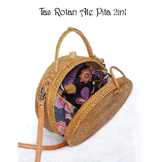 Sweet Honey ~ Tas Rotan Ate Bali Kualitas Super Premium Double Tali 2in1 Jinjing &amp; Selempang Bisa COD