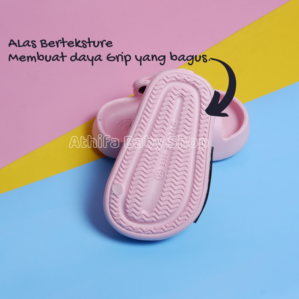 Sepatu Sandal Anak Perempuan Bayi Balita Usia 6 7 8 9 10 11 Bulan 1 2 3 Tahun Size 19 20 21 22 23 24 Sendal Gunung Karet Cewek Spatu Sandal Prewalker Karet Phylon Ringan -Dulux 386E-