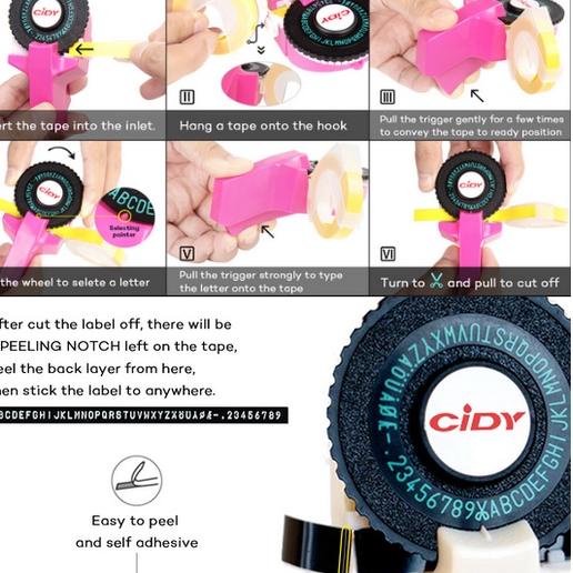 

(STOK TERBATAS) MOTEX dymo embossing label maker / Mesin Printer Label Mini 3d Manual Diy