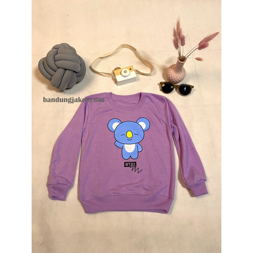 SWEATER ANAK CREW NECK BT21W PANDA // SWEATER BASIC ANAK BTS KOREA KEREN