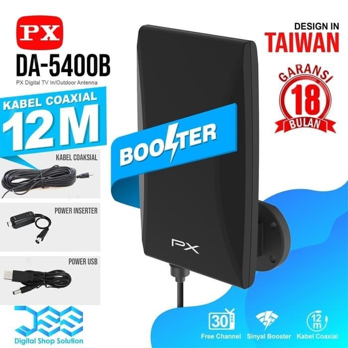 Antena Tv Digital Indoor / Outdoor PX DA 5400B free kabel 12meter dan booster antena