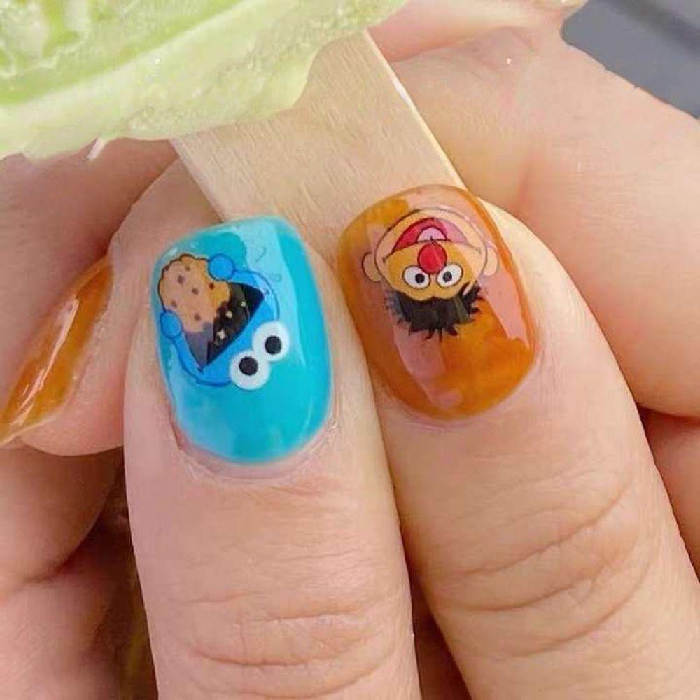 Mxbeauty Stiker Timbul Kuku Anime Gadis Kuku Kecantikan Dekorasi Kuku Salon Kuku 5D Stiker Perekat
