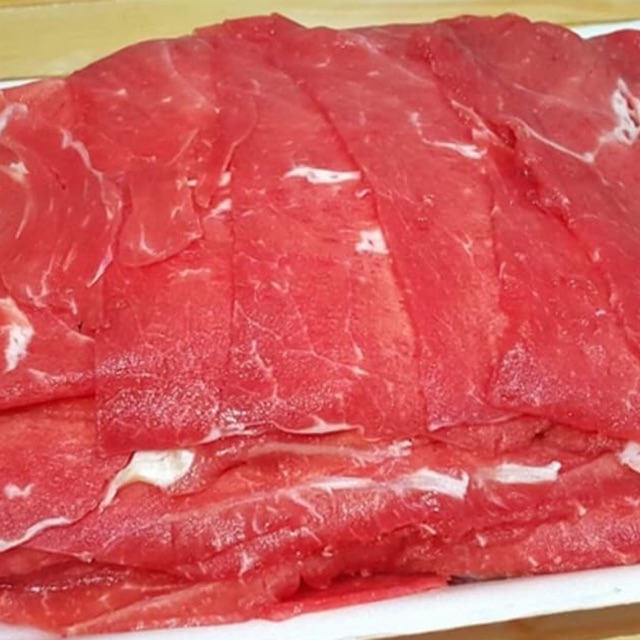 

AUS Topside Slice Beef Short Plate MINIM LEMAK cocok buat Sukiyaki Grill BBQ 500gram VACUUM