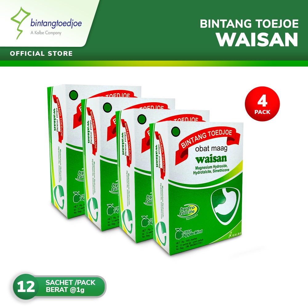 Bintang Toedjoe Obat Maag Waisan 4 Pack (48 Sachet)
