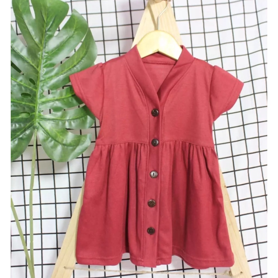 NIA-Dress Bayi Perempuan Warna Polos - Dress Baby Nia Rample