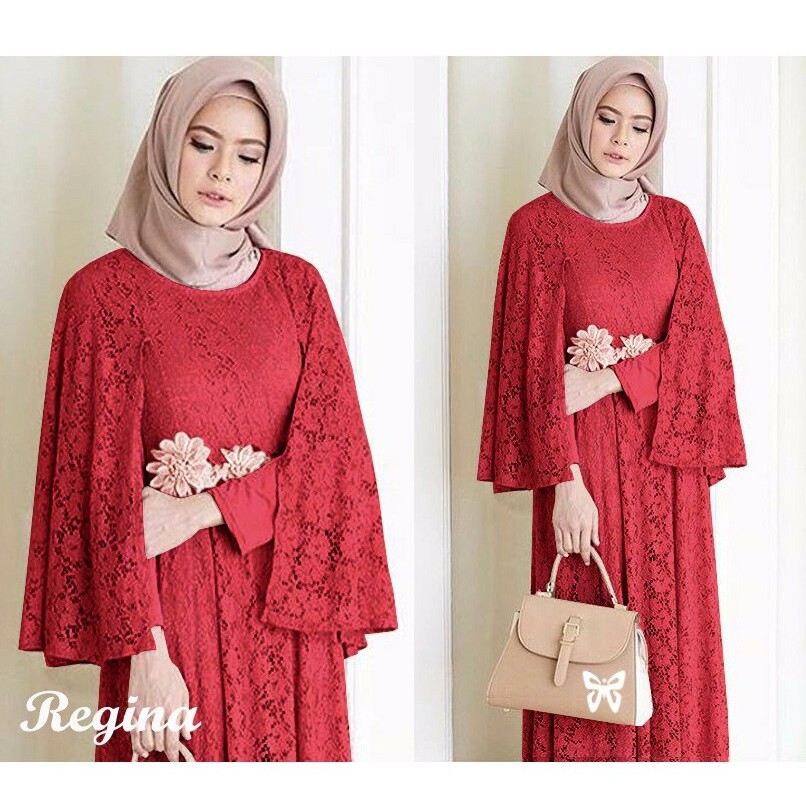 HOPYLOVY - Gamis Brukat Wanita Maxi Regina