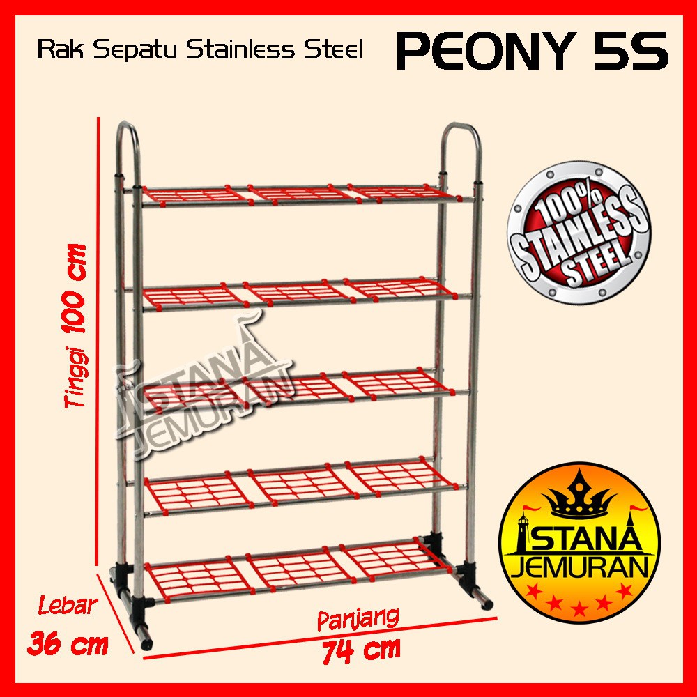  Rak  Sepatu  Stainless  5 Susun Shopee Indonesia