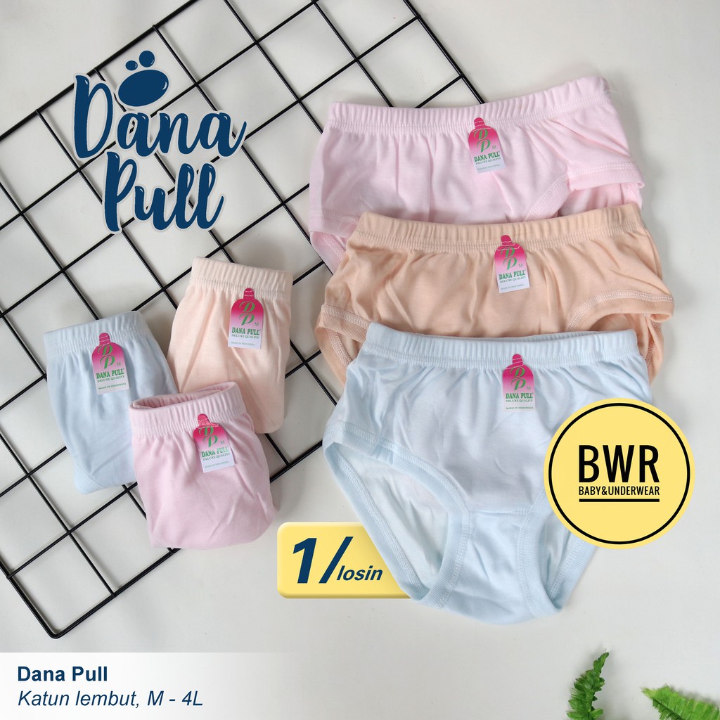 [ 12pc ] CD DANAPULL | Celana Dalam Wanita Lusinan Danapul Katun Kerut Kerut Berkualitas || Bwr